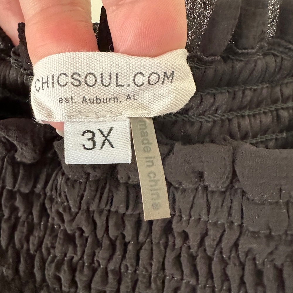 Chic Soul Black Square-Neck Puff-Sleeve Tiered Dress - Picture 6 of 8